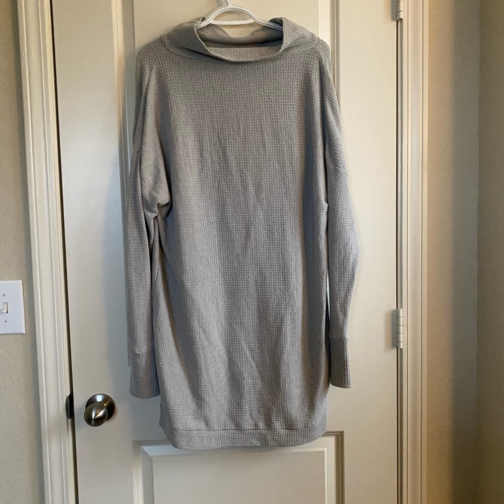Wishlist Medium Large gray waffle knit sweater dress with mock neck.